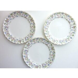 Vintage Momoyama Japanese Bone China Dinner Plates Birds & Flowers Set of 3